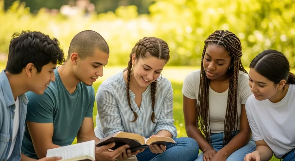 Personas leyendo la biblia